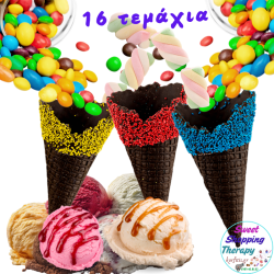 Κώνοι μπισκότου black με χρωματιστή τρούφα!